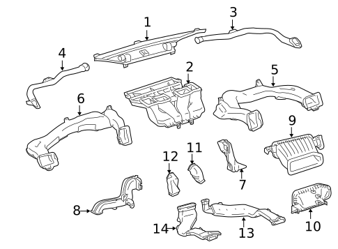 Ducts for 2013 Toyota Sienna #0