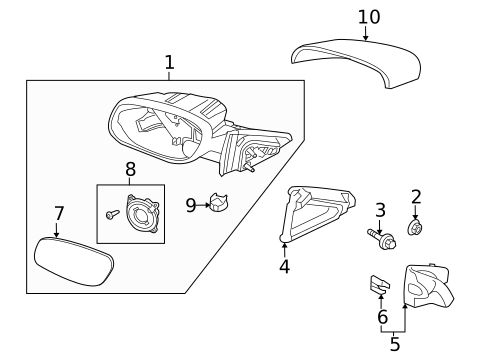 Outside Mirrors for 2014 Ford Special Service Police Sedan #0