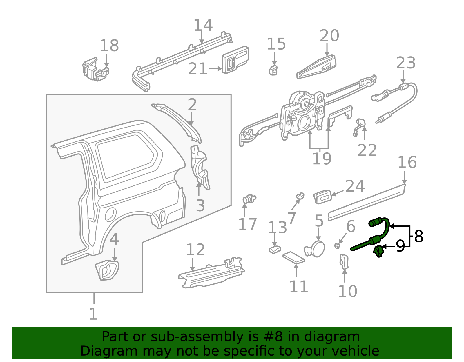 74411-S0X-A00 - 1999-2004 Honda Odyssey - Cable Fuel Lid Opener ...