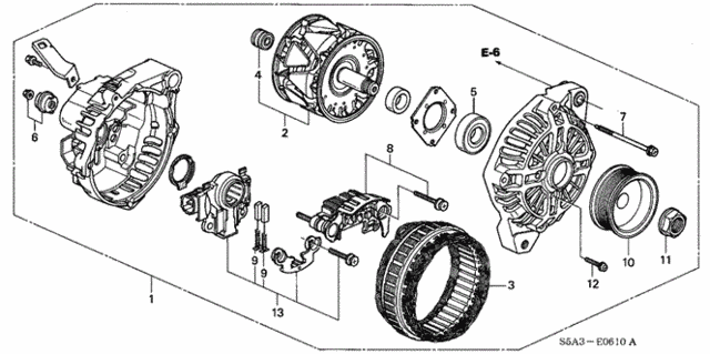 Alternator (Mitsubishi) for 2001 Honda Civic #0