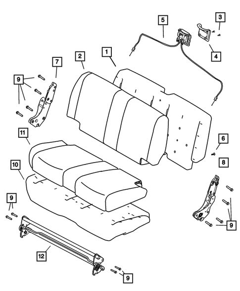 Rear Seats and Attaching Parts for 2005 Jeep Wrangler #1