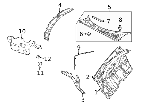 Cowl for 1990 Saab 900 #1