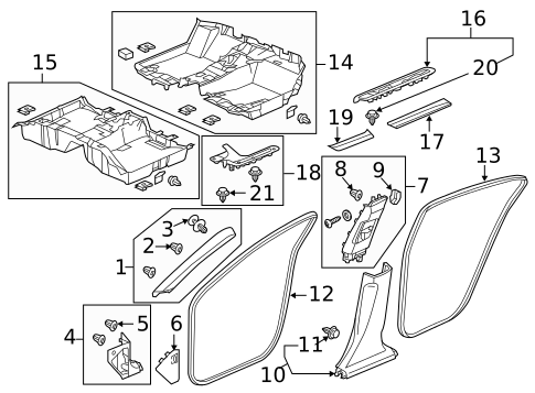 Interior Trim - Pillars for 2016 Acura RLX #0