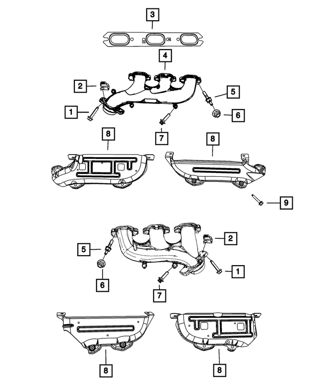 53013836AC - : Exhaust Manifold, Right for Mopar Image