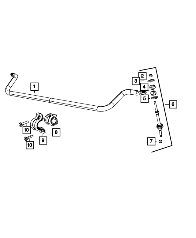 « 68209833AB – Front Suspension : Bague De Barre Stabilisatrice Retenue pour Mopar Image »
