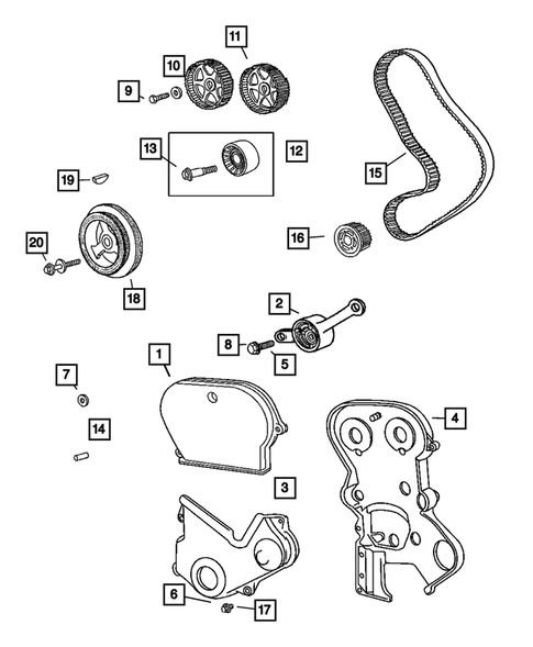 Timing Belt and Cover for 2004 Chrysler PT Cruiser #1