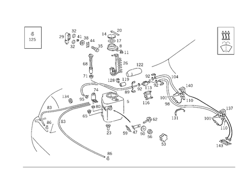 Pane Washer, Headlamp Wiper/Washer for 1993 Mercedes-Benz 300SL #0