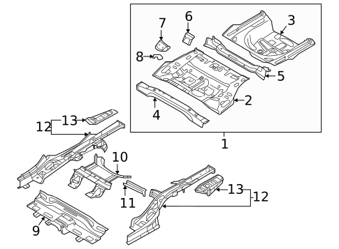 Rear Floor & Rails for 2019 Kia Cadenza #0