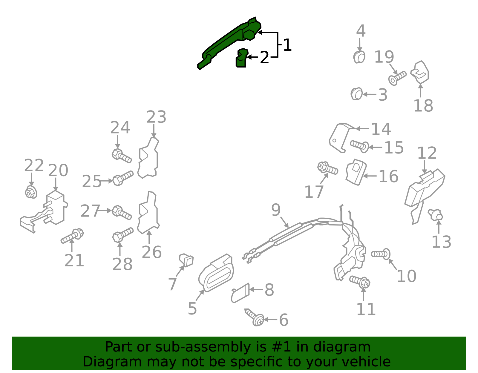 NE51-58-410E-71 - Handle, Outside 2006-2015 Mazda MX-5 Miata