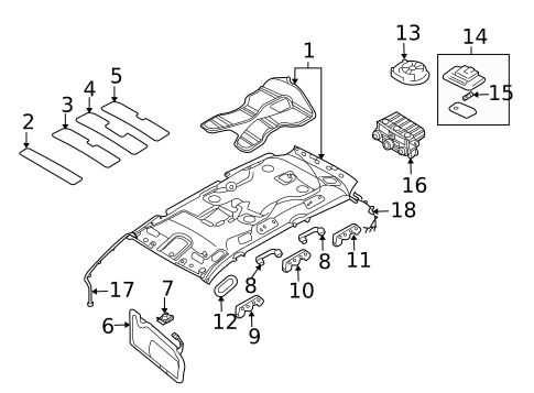 Interior Trim - Roof for 2007 Hyundai Entourage #0