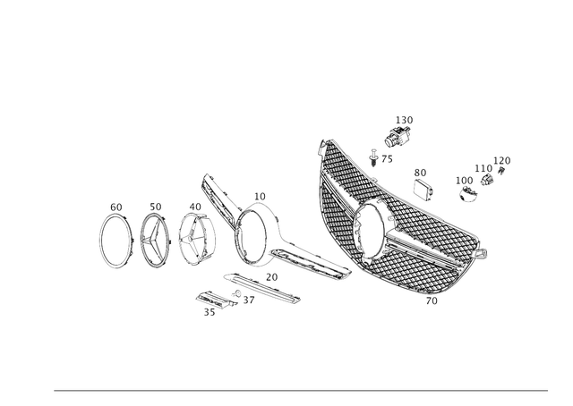 2928880323 - Detachable Parts: Trim Grille for Mercedes-Benz: GLE43 AMG, GLE450 AMG Image image