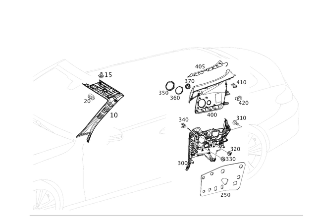 2056920192 - Trim and Lining: Dampening, Side Wall for Mercedes-Benz Image image