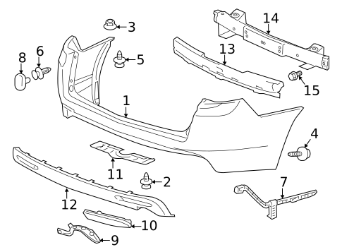Bumper & Components - Rear for 2011 Acura TSX #1