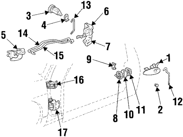 16630717 - : Front Side Door Lock Cylinder Lever for GM Image