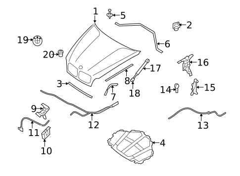 Hood & Components for 2011 BMW X5 #0