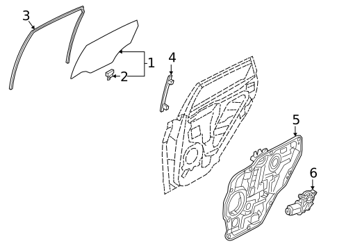Glass - Rear Door for 2021 Hyundai Elantra #0