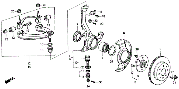 Steering Knuckle - Brake Disk for 1988 Honda Civic #0