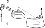 F7CZ15500AG - Electrical: Backup Lamp Assembly for Ford: Escort | Mercury: Tracer Image