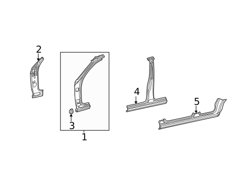 Center Pillar & Rocker for 2002 Mercedes-Benz ML500 #0