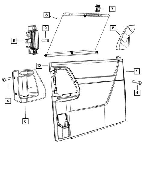 Door Trim Panels-Front and Rear for 2008 Chrysler Town & Country #1