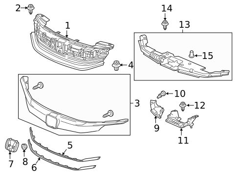 Grille & Components for 2017 Honda Accord #0