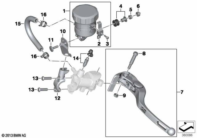 32728536871 - : Clamp With Mirror Mount for BMW-Motorrad Image