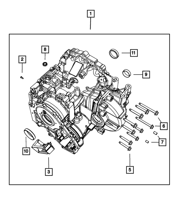 68166227AB - 62TE; 6-Speed; Automatic Transaxle: Transaxle Case for Mopar Image image