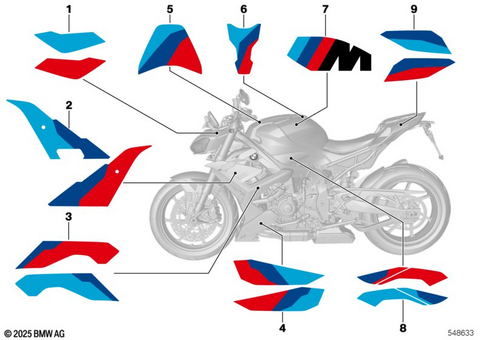 Stickers, Labels, Adhesive Film Strips for 2024 BMW-Motorrad M 1000 R #1