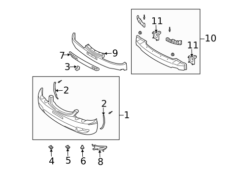 Bumper & Components - Front for 2004 Kia Spectra #0