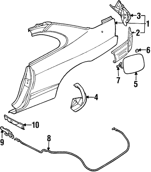 Fuel Door for 1998 Chrysler Sebring #0