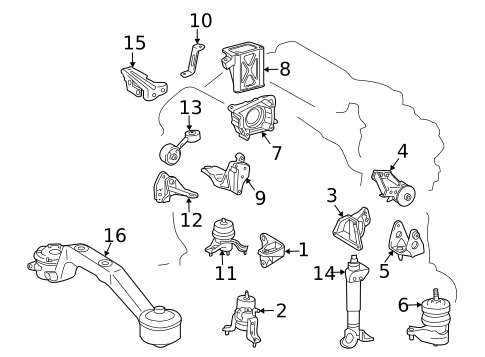 Engine & Trans Mounting for 2008 Toyota Highlander #0