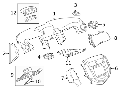 Instrument Panel Components for 2020 Chevrolet Sonic #0