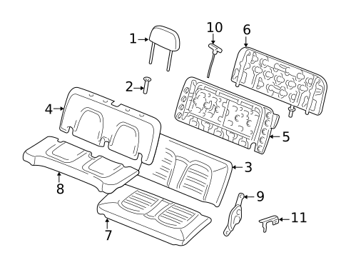 Rear Bench Seat for 2003 Lincoln Aviator #0