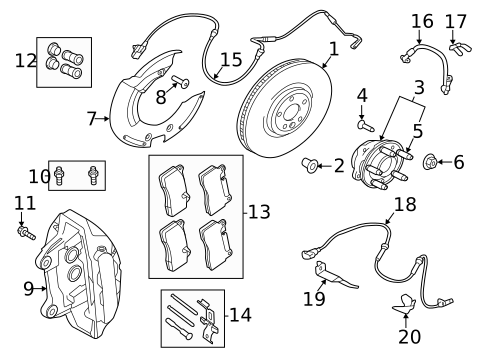 Front Brakes for 2020 Land Rover Range Rover Velar #1