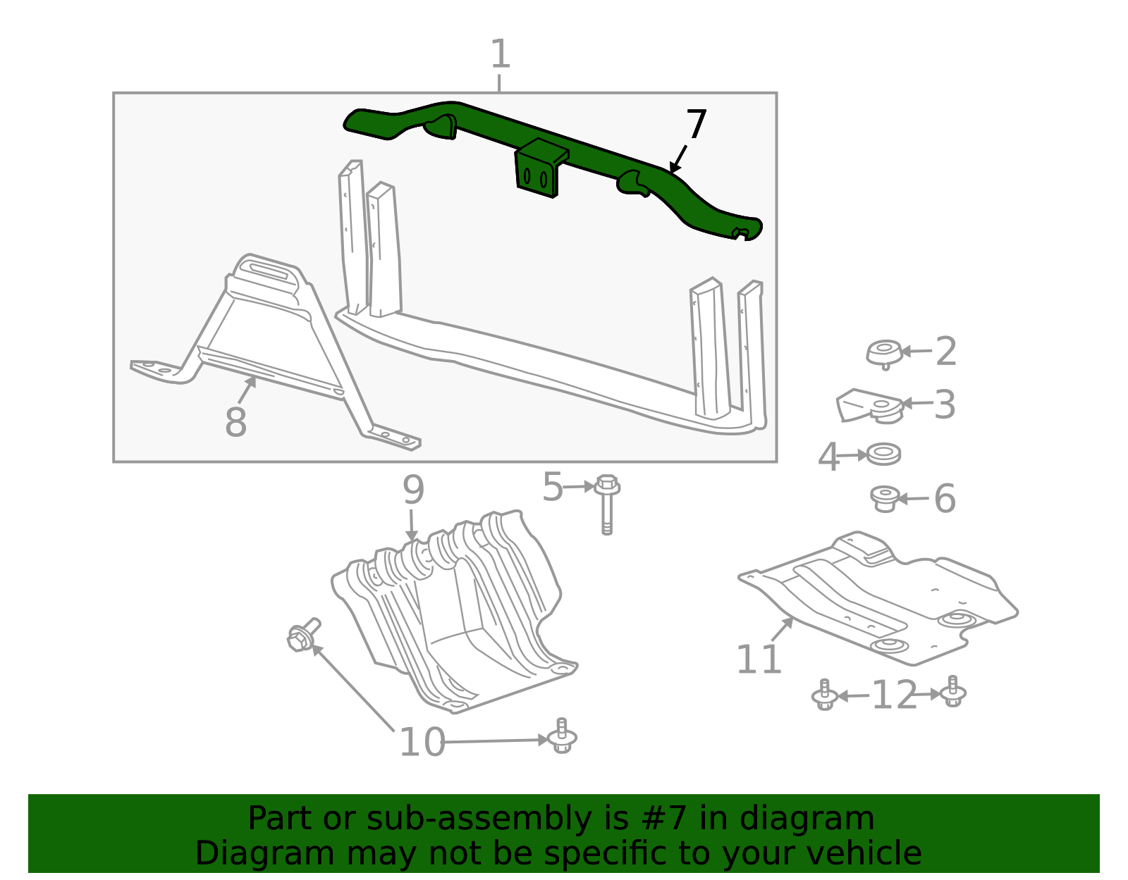2007-2014 GM Front End Upper Tie Bar Support 25870919 GM ...