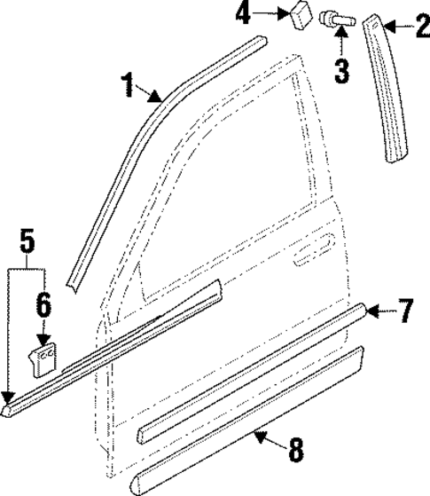 Exterior Trim - Front Door for 1998 INFINITI Q45 #0
