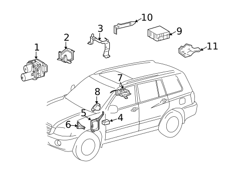 ABS Components for 2007 Toyota Highlander #1