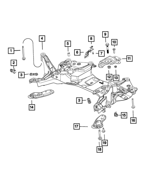 Front Suspension, Strut and Cradle for 2014 Jeep Cherokee #1