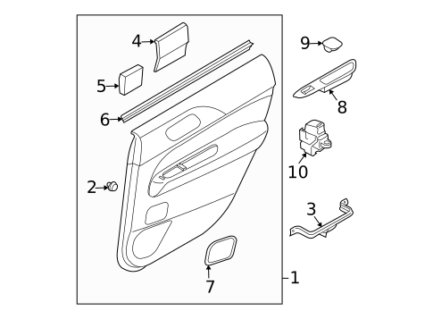 Interior Trim - Rear Door for 2007 Subaru Forester #0