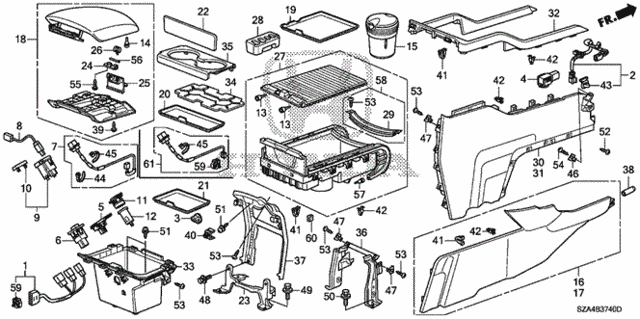 Center Console (1) for 2012 Honda Pilot #0