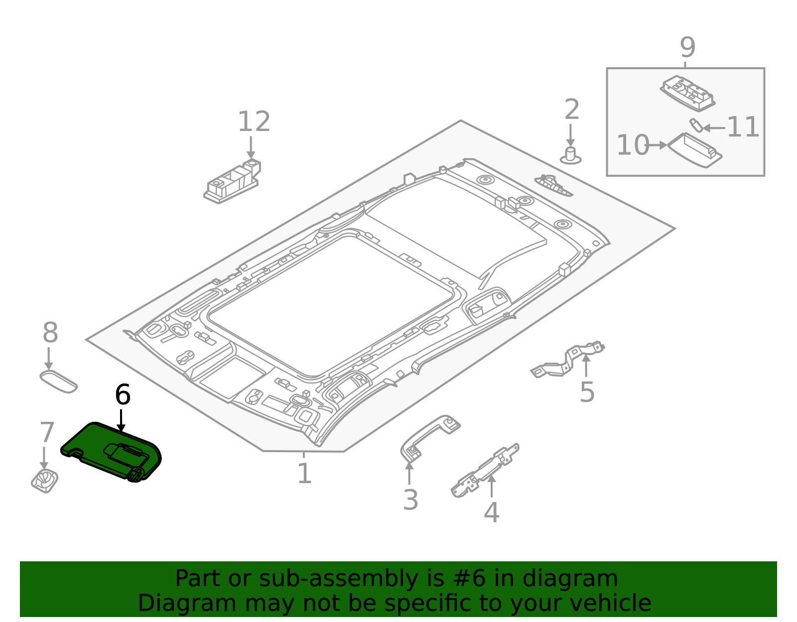 96400-6RA4A - Sun-Visor 2021-2025 Nissan Rogue | Official Nissan