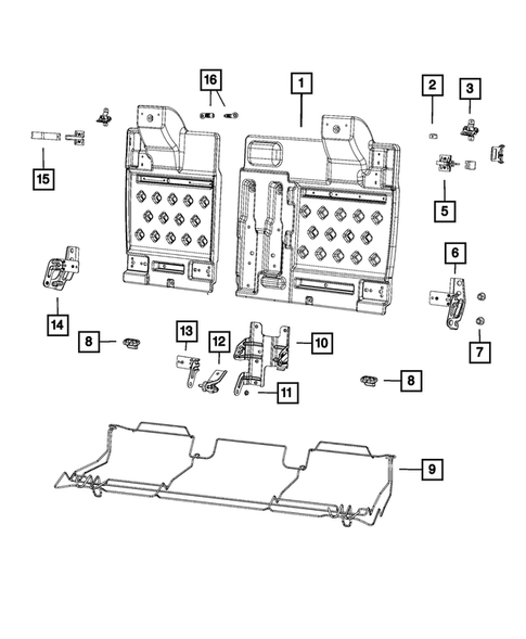 Rear Seats - Second Row - Adjusters, Recliners, Shields and Risers for 2015 Dodge Challenger #0