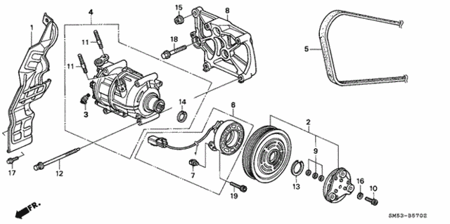 A/C Compressor ('93 EX) for 1993 Honda Accord #0