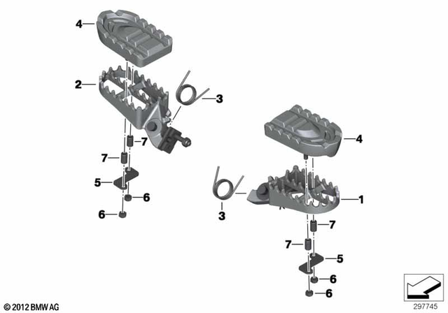 77258533661 - : Footrest, Wide, Driver, Left for BMW-Motorrad Image
