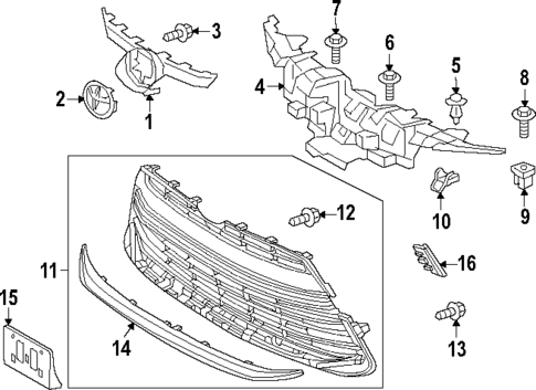 Grille & Components for 2025 Toyota Corolla #0