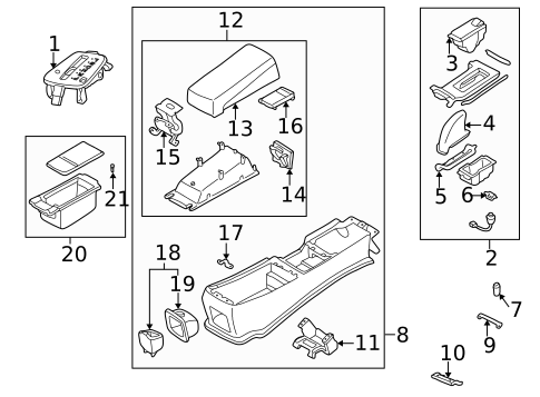 Center Console for 1997 Mazda Millenia #0
