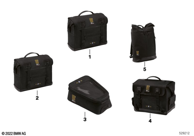 77495A5CCA7 - Luggage &amp; Storage: Side Bag Edition 100 Years Left for BMW-Motorrad Image