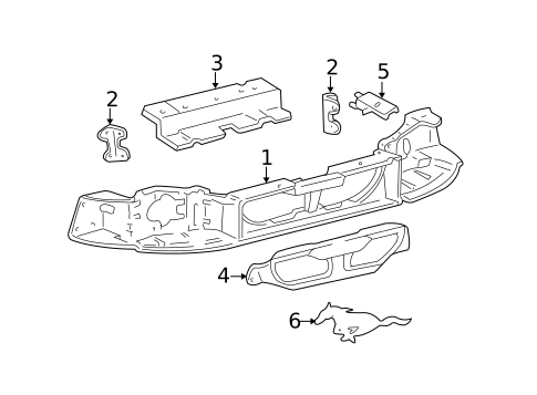 Radiator Support for 2003 Ford Mustang #1