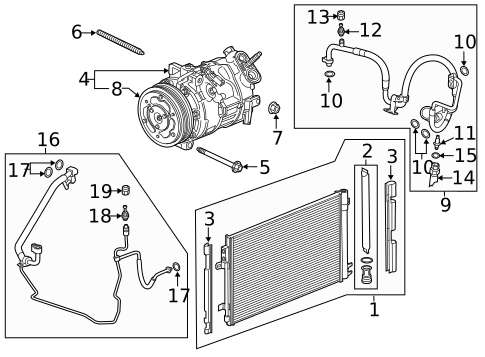 Condenser, Compressor & Lines for 2022 Buick Envision #0