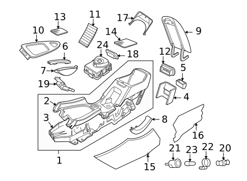 Center Console for 2011 Saab 9-3X #0